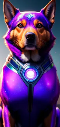 Blue Purple Dog Live Wallpaper