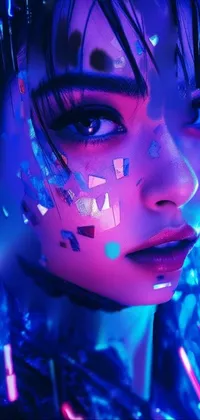 Blue Purple Eyelash Live Wallpaper
