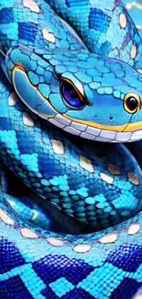 Blue Scaled Reptile Electric Blue Live Wallpaper