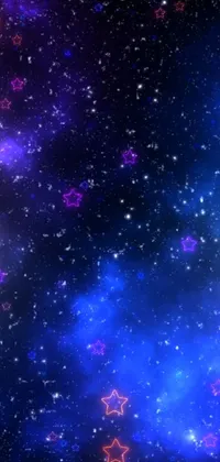 This phone live wallpaper depicts a stunning starry scene against a dark indigo background, evoking a calming atmosphere