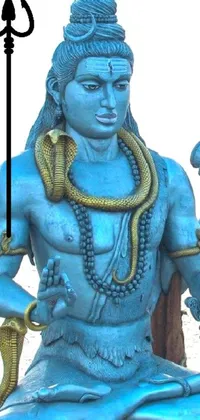 Blue Statue Human Face Live Wallpaper