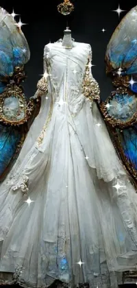 Blue Wedding Dress Textile Live Wallpaper