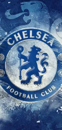 This stunning live wallpaper features the iconic logo of the Chelsea Football Club set against a deep blue background