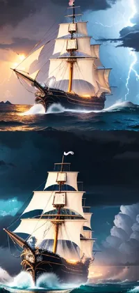 Boat Cloud Sky Live Wallpaper