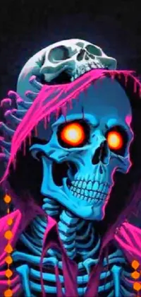 Bone Pink Skull Live Wallpaper