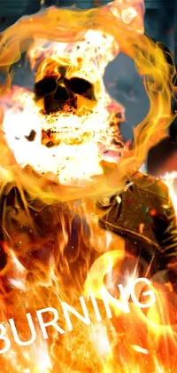 Flaming Skeleton Live Wallpaper