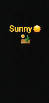 This lively phone wallpaper is centered around a cool black t-shirt with the word "Sunny" imprinted on it