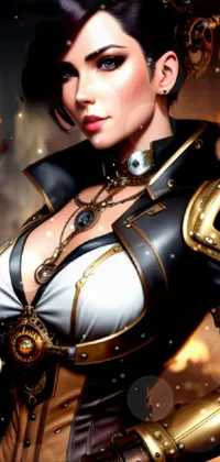 Breastplate Black Hair Flash Photography Live Wallpaper