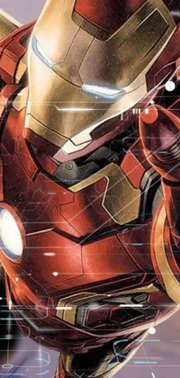 Get ready to fly with your favorite superhero! This Iron Man live wallpaper features an up-close view of the iconic superhero with his brown metallic armor, flying through the air