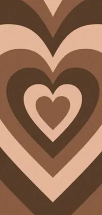 This phone wallpaper displays a close-up of a heart in brown and white colors that resembles an album cover