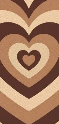 Introducing a stunning phone live wallpaper featuring a brown and white pattern with a heart in the center