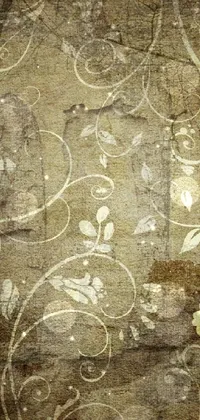 This is a stunning phone live wallpaper that showcases a beautifully-designed close-up wall pattern with floral elements