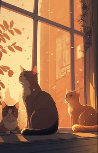 Brown Cat Window Live Wallpaper