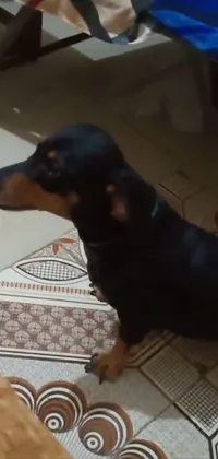 Looking to add some adorable charm to your phone? Check out this live wallpaper featuring a beautiful and graceful dachshund sitting on top of a cozy rug! The photorealistic footage captures the dog's amazing details and energy, making it feel like you have a loyal pup right there on your phone screen