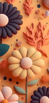 Brown Flower Orange Live Wallpaper