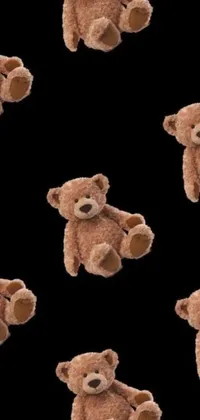 Looking for a phone live wallpaper that is playful, cuddly, and whimsical? Look no further than this adorable brown teddy bear wallpaper with varying shapes and sizes