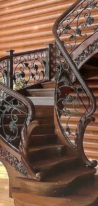 Brown Stairs Wood Live Wallpaper