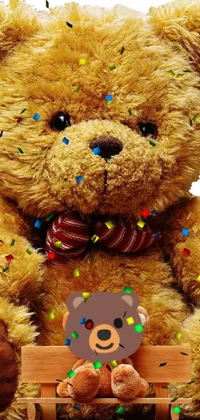 Download Cute Teddy Bear With Bag Wallpaper