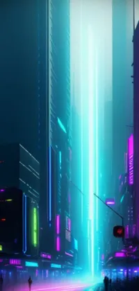 Neon-lit Cyberpunk city live wallpaper - free download