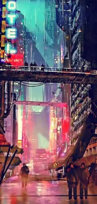 Downtown Cyberpunk 4K Wallpaper