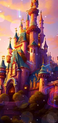 Colorful Fantasy Castle with Pointy Towers Live Wallpaper