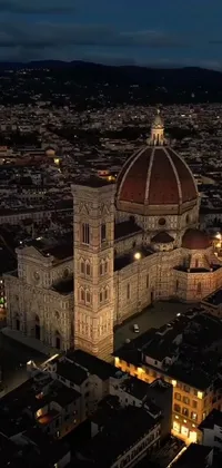Experience the breathtaking beauty of a city at night with this stunning phone live wallpaper