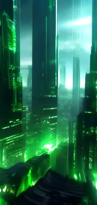 Building Skyscraper Green Live Wallpaper