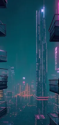 Building Skyscraper Purple Live Wallpaper
