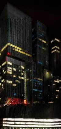 Get mesmerized by a stunning and hyperrealistic live wallpaper featuring abstract building facades illuminated at night