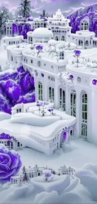 Building Snow Purple Live Wallpaper