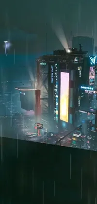 Experience a breathtaking view of a futuristic city at night right on your phone screen