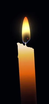 Enjoy a soothing and peaceful atmosphere on your phone screen with this <a href="/">digital wallpaper</a> of a lit candle