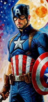 Captain America Cartoon Shield Live Wallpaper