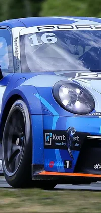Experience the thrill of a high-speed car race with this live wallpaper for your phone
