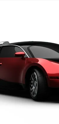 This live wallpaper features a stunning red and black Bugatti car on a clean white background