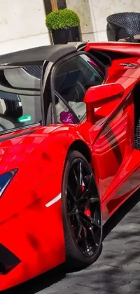 Elevate your phone screen with the Red Sports Car Live Wallpaper