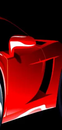 This phone live wallpaper showcases a sharp, red sports car on a sleek black background