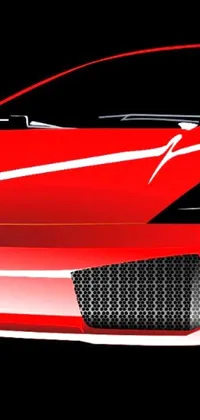 The red sports car live wallpaper depicts a vector art Lamborghini depicted in a close-up view on a black background