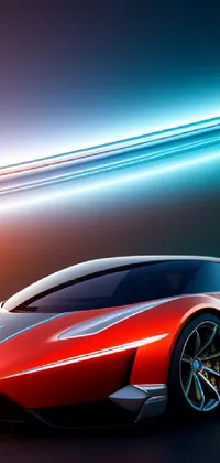 Looking for a trendy and futuristic iPhone wallpaper? Look no further than this sleek live wallpaper featuring a red sports car driving on a futuristic road