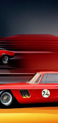 This stunning live wallpaper showcases a red race car driving down a race track and is perfect for car enthusiasts