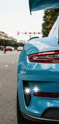 blue sport car Live Wallpaper