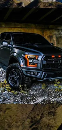 This live wallpaper features the iconic Ford F-150 truck with a dark, ominous design