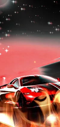 Looking for an eye-catching live wallpaper for your phone? Check out this stunning Red Sports Car wallpaper
