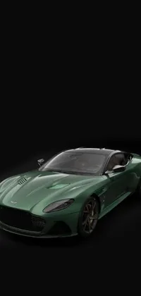 This stunning live wallpaper showcases a stylish green sports car against a black backdrop
