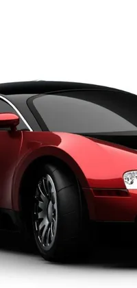 This phone live wallpaper features a red Bugatti Veyron on a white background