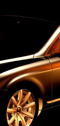 This live wallpaper showcases a stunning Bentley car in elegant gold skin on a black background