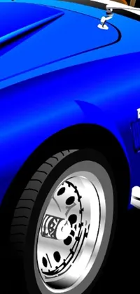 This live wallpaper for your phone features an expertly detailed blue sports car, with every curve and contour accurately depicted