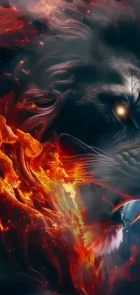 This dynamic phone live wallpaper features fierce big cats