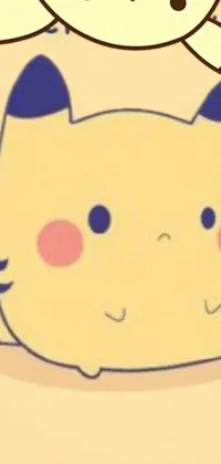 This adorable phone live wallpaper features a charming cartoon-style drawing of Pikachu, the much-loved Pokémon character