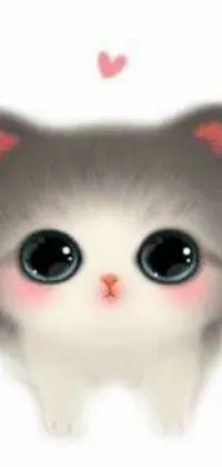This phone live wallpaper features a charming digital rendering of a delightful cat with captivating eyes
